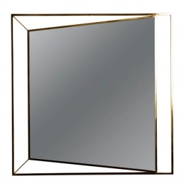 Καθρέπτης Τοίχου Μεταλλικός Χρυσός 90x2x90εκ. ESTHETI 811-40006