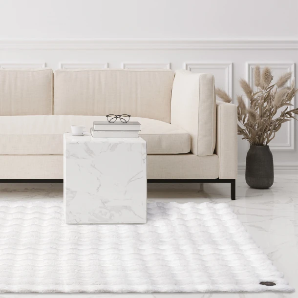 Χαλί Γούνινο Faux Fur 150x200εκ. Τρισδιάστατη Υφή Essential 3111 Λευκό Greenwich Polo Club