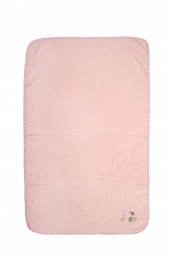 Κουβέρτα Πικέ Κούνιας 100x160εκ. Με Κέντημα Stork 192 Pink DimCol