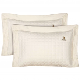 Ζεύγος Μαξιλαροθήκες Microfiber 50x70+8εκ. Classic 2355 Εκρού Greenwich Polo Club