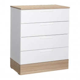 Συρταριέρα Pelita pakoworld σε λευκή-oak απόχρωση 72x40x88εκ