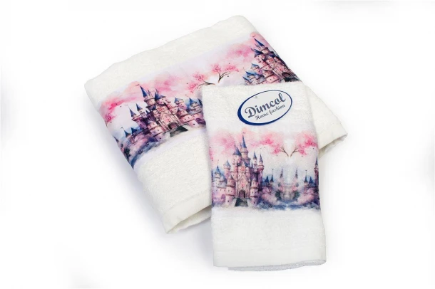 Σετ Πετσέτες 2τμχ Μπεμπέ Βαμβακερές Fairytale Castle 326 White DimCol