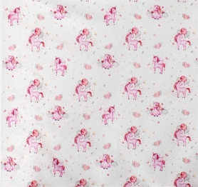 Σεντόνι Λίκνου Βαμβακερό Μεμονωμένο 80x110εκ. Unicorn 208 White-Pink Dimcol