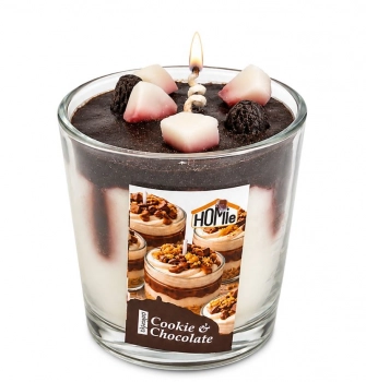 Αρωματικό Κερί Επιδόρπιο Με Cookies Και Chocolate Σε Γυάλινο Βάζο 180gr/7x11εκ. Homie 37-494