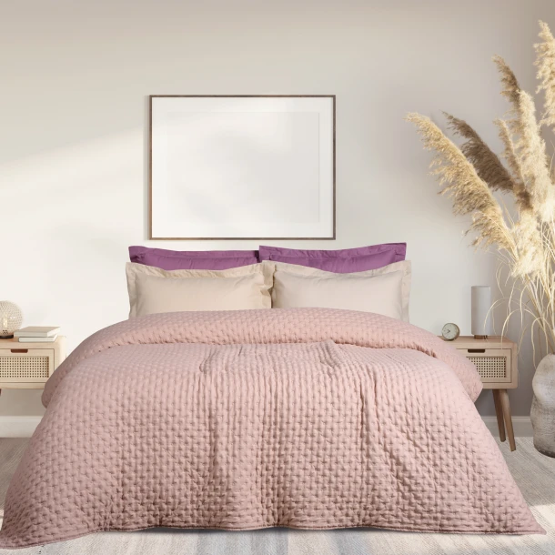 Κουβερλί Microfibre Υπέρδιπλο 220x240εκ. Happy 9633 Nude Das Home