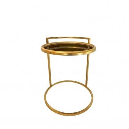 Τραπεζάκι Σαλονιού Με Καθρέπτη Μεταλλικό Χρυσό-Μαύρο Art Et Lumiere 41x47,5εκ. 06825