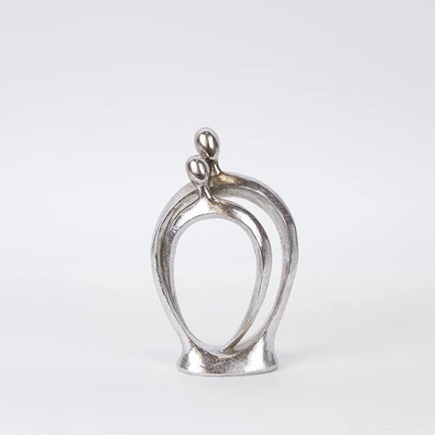 Διακοσμητικό Επιτραπέζιο Ζευγάρι Polyresin Ασημί 13x5,5x22εκ. ESTHETI 752-27168