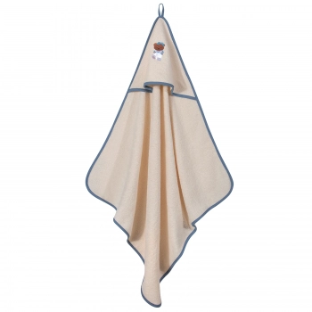 Κάπα Βαμβακερή Με Κέντημα Bebe 80x80εκ. Essential 8842 Λευκό-Μπεζ Greenwich Polo Club