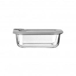 Φαγητοδοχείο Γυάλινο Με Καπάκι Σιλικόνης 370ml/16,3x12,3x6,2εκ. ColorSeal Γκρι Estia 01-26400