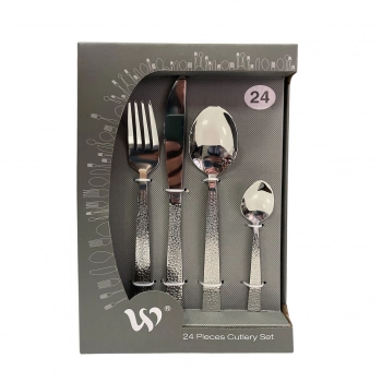 Μαχαιροπήρουνα Σετ 24τμχ Ανοξείδωτα Ασημί ESPIEL DWGA1001