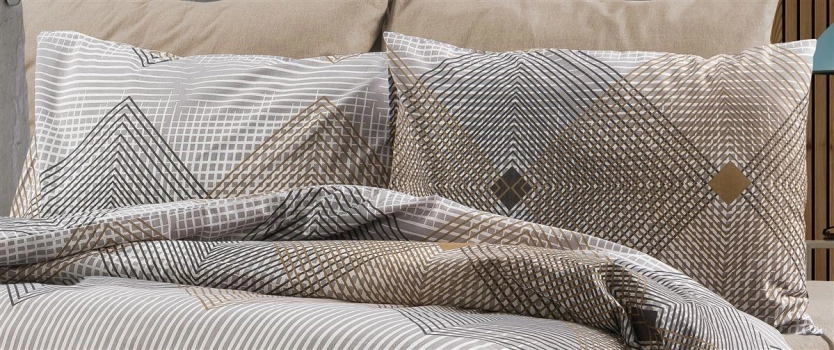 Μαξιλαροθήκη Φάκελος Polycotton 50x70εκ. Καλλιρόη 603 Grey-Mocha DimCol