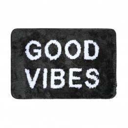 Ταπέτο Μπάνιου Microfiber Good Vibes Μαύρο 40x60εκ. Estia 02-28541