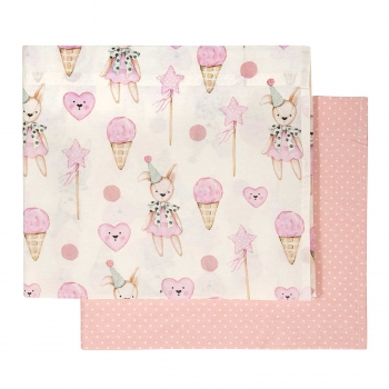 Σετ Σεντόνια Βαμβακερά Λίκνου 70x120εκ. Essential 8859 Ivory-Pink Greenwich Polo Club