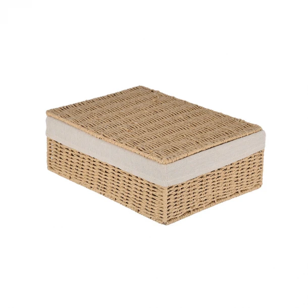 Κουτί Οργάνωσης Μπάνιου Με Καπάκι Paper Rope Botanica Estia 32x24x12εκ. 02-18849