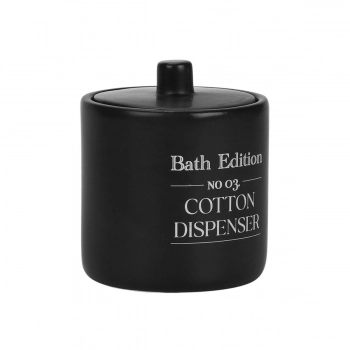 Δοχείο Για Βαμβάκι Stoneware Μαύρο Myst Estia 02-26875