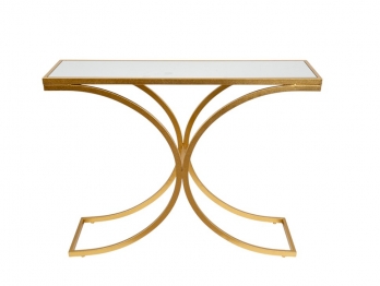 Κονσόλα Μεταλλική Με Καθρέπτη Χρυσή 106,5x30,5x79,5εκ. Zen Collection 25.54.52037