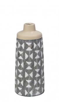 Βάζο Κεραμικό Γκρι-Μουσταρδί ESPIEL 14x32εκ. CER2317