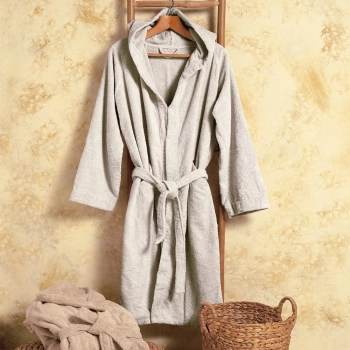 Μπουρνούζι Ενηλίκων Βαμβακερό Small Bloom Ecru Melinen 20003823