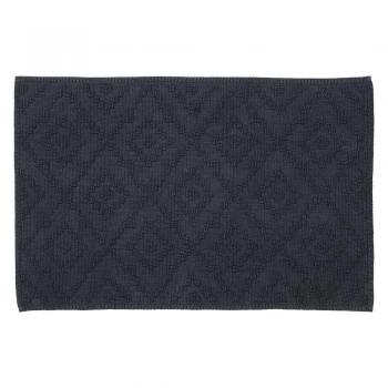 Ταπέτο Μπάνιου Αντιολισθητικό Βαμβακερό 60x90εκ. Aztec Dark Grey Sealskin 800095