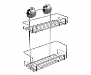 Εταζέρα 2 Όροφη Με Βεντούζες 30x13,7x41,2εκ. Chrome Elementals Sealskin 66362364618