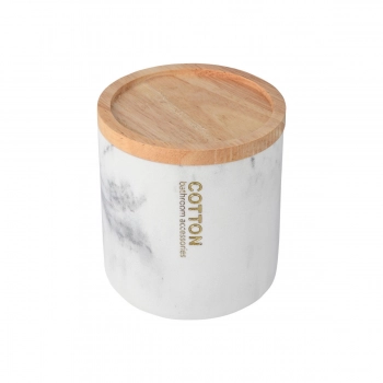 Δοχείο Για Βαμβάκι Marble 10x10x10εκ. Estia 02-21818