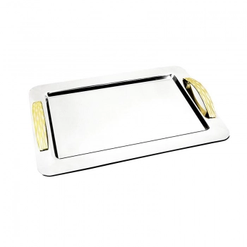 Δίσκος Σερβιρίσματος Ανοξείδωτος 18/10 Ασημί-Χρυσό Oriana Ferelli 42,5x31,5εκ. SED3004043