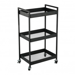 Τρόλεϊ Αποθήκευσης 3 Θέσεων Μεταλλικό Μαύρο Με Ροδάκια 43,5x30,5x79,5εκ. Modus Estia 01-39745