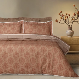 Πάπλωμα Βαμβακοσατέν Υπέρδιπλο 220x240εκ. Prestige 1731 Teracotta Das Home