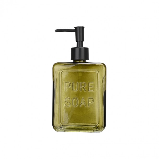 Ντισπένσερ Γυάλινο 520ml-6x9,5x19,5εκ. Πράσινο Pure Soap Estia 02-34702