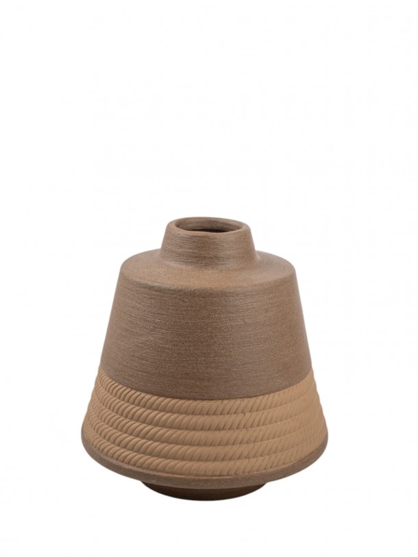 Βάζο Κεραμικό Σαγρέ Καφέ 22x22,5εκ. Zen Collection 25.30.51757