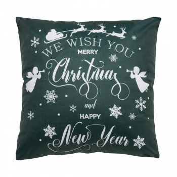 Χριστουγεννιάτικο Μαξιλάρι Polyester 45x45εκ. Christmas 0771 Green Das Home