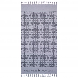 Πετσέτα Θαλάσσης-Παρεό Βαμβακερή 90x170εκ. Essential 3839 Γκρι-Μαύρη Greenwich Polo Club
