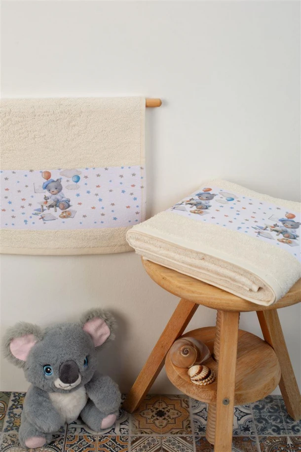 Σετ Πετσέτες 2τμχ Μπεμπέ Βαμβακερές Εκρού Painter 133 DimCol