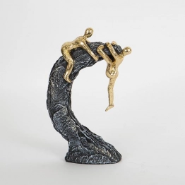 Διακοσμητικό Επιτραπέζιο Polyresin Μαύρο-Χρυσό 15x5,5x22,5εκ. ESTHETI 752-27077