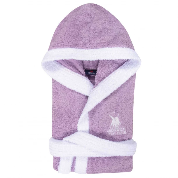 Μπουρνούζι Παιδικό Με Κέντημα Βαμβακερό 4 Ετών Essential 8620 Purple Greenwich Polo Club