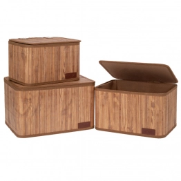 Σετ 3τμχ Καλάθια Bamboo Με Καπάκι 36x27x22εκ.-33x23x20εκ.-28x20x18εκ. iliadis 93066