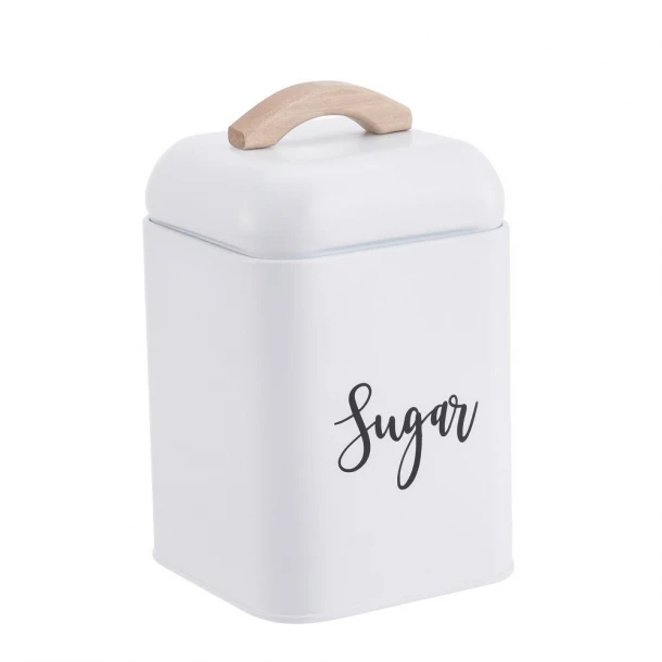 Βάζο Ζάχαρης Μεταλλικό Λευκό 11,2x13,5εκ. Cucina Oriana Ferrelli CLG707811SWH