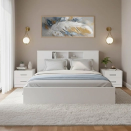 Σετ Κρεβατοκάμαρας Olympus White με Κρεβάτι 140x200εκ Σετ 3τεμ