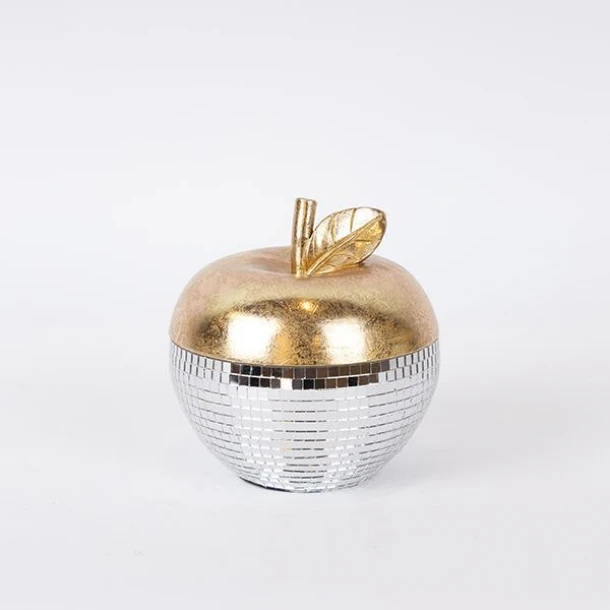 Διακοσμητικό Μήλο Polyresin Λευκό-Χρυσό 13x13x13εκ. ESTHETI 752-28590