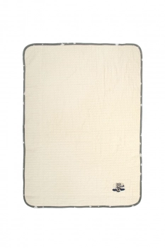 Κουβέρτα Πικέ Λίκνου 80x110εκ. Με Κέντημα Aviator 185 Ecru-Grey DimCol