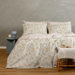 Σετ Σεντόνια Polycotton Διπλά Με Λάστιχο 150x200+32εκ. Chloe Aqua Casual Line Melinen 20004707