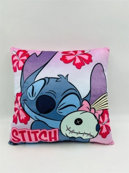 Διακοσμητικό Μαξιλάρι Velboa 38x38εκ. Disney Home Stitch 613 Pink DimCol