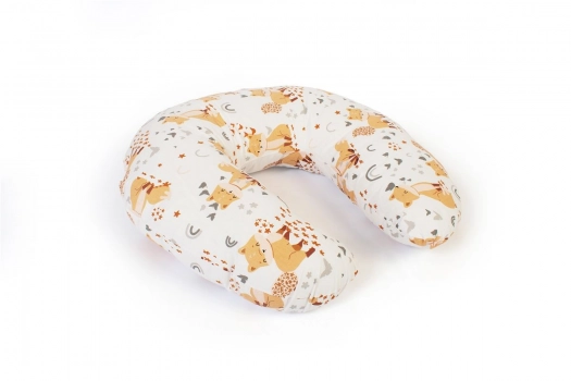 Μαξιλάρι Θηλασμού Βαμβακερό 60x50x15εκ. Cute Fox 02 White-Beige DimCol