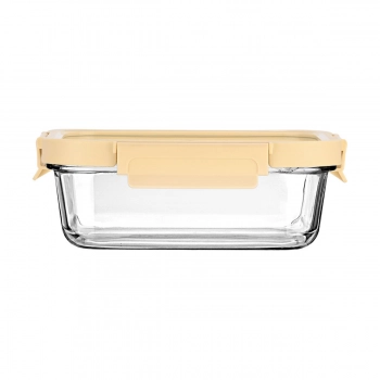 Φαγητοδοχείο Γυάλινο Με Καπάκι Πλαστικό 1050ml /21,6x16,5x7,4εκ. Click & Seal Ιβουάρ Estia 01-26462