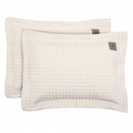 Ζεύγος Μαξιλαροθήκες Microfiber 50x70+7εκ. Με Κέντημα Classic 4429 Ivory Greenwich Polo Club