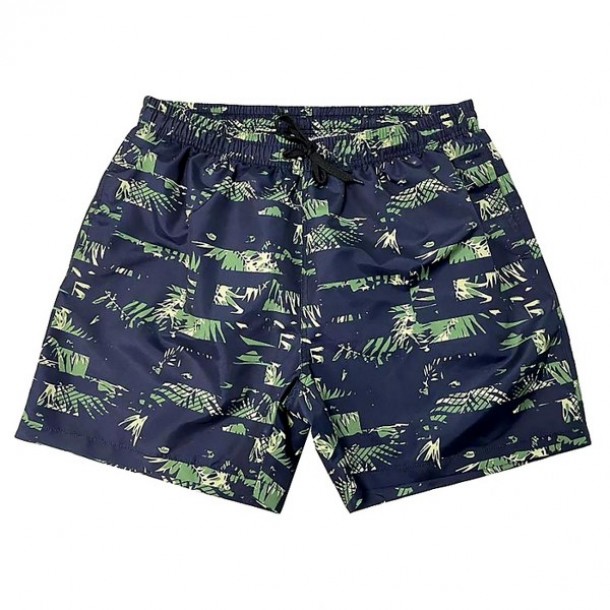 Μαγιό Ανδρικό Polyester Μπλε με Πράσινα Φύλλα 42-2956 Small