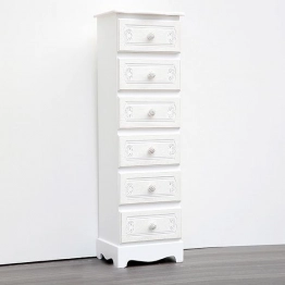 Συρταριέρα Ξύλινη Λευκή 29x23x95εκ. ESTHETI 750-25030