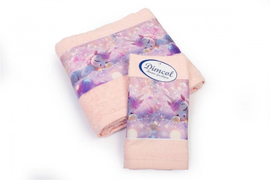 Σετ Πετσέτες 2τμχ Βαμβακερές Dreaming Unicorn 320 Pink DimCol