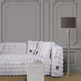 Ριχτάρι Γούνινο Faux Fur Διθέσιος 180x250εκ. Premium 3937 Grey Greenwich Polo Club