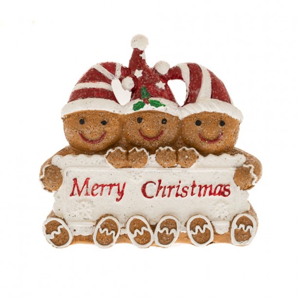 Χριστουγεννιάτικο Διακοσμητικό Gingerbread Polyresin Καφέ 10x3,5x9,5εκ. iliadis 86658